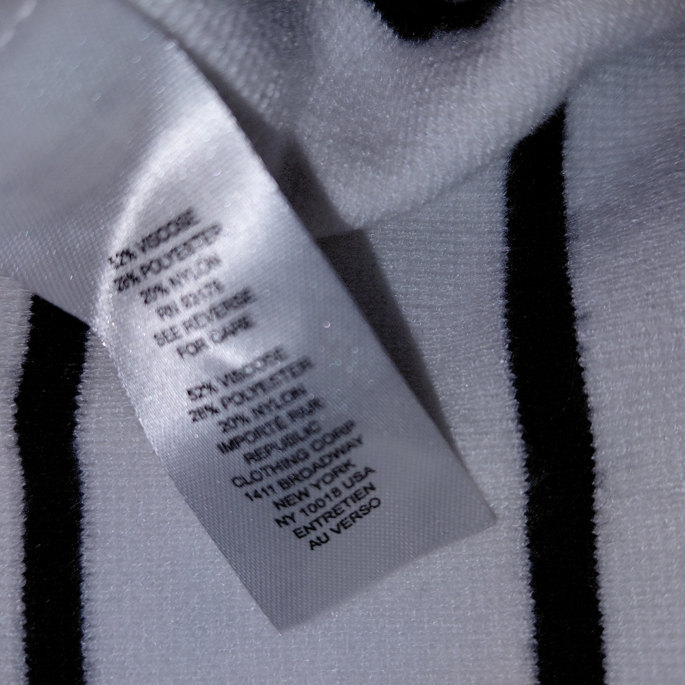 Tahari White & Black Striped Collared Button Front Cardigan M Old Money - Picture 9 of 13